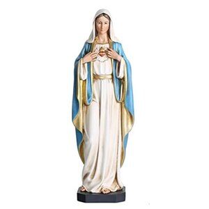 Catholic Immaculate Heart of Mary Statue, 10" H Blessed Holy Mother Virgin Mary